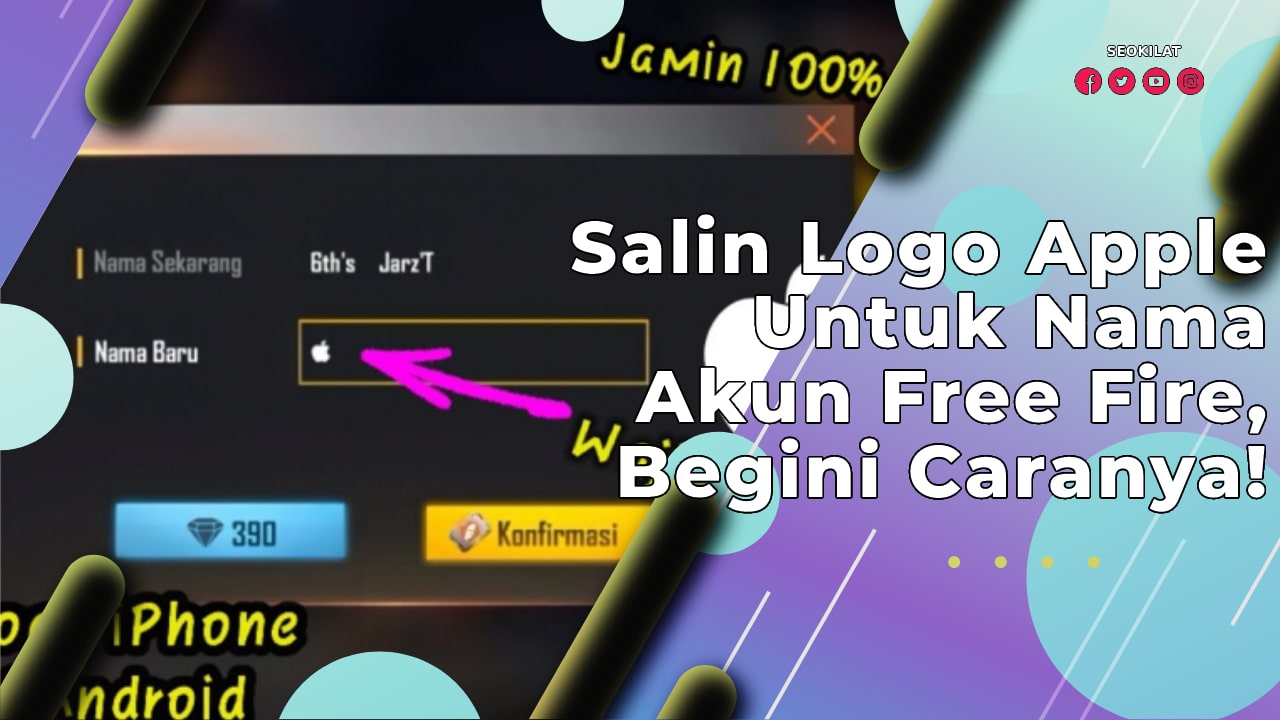 Salin Logo Apple Untuk Nama Akun Free Fire