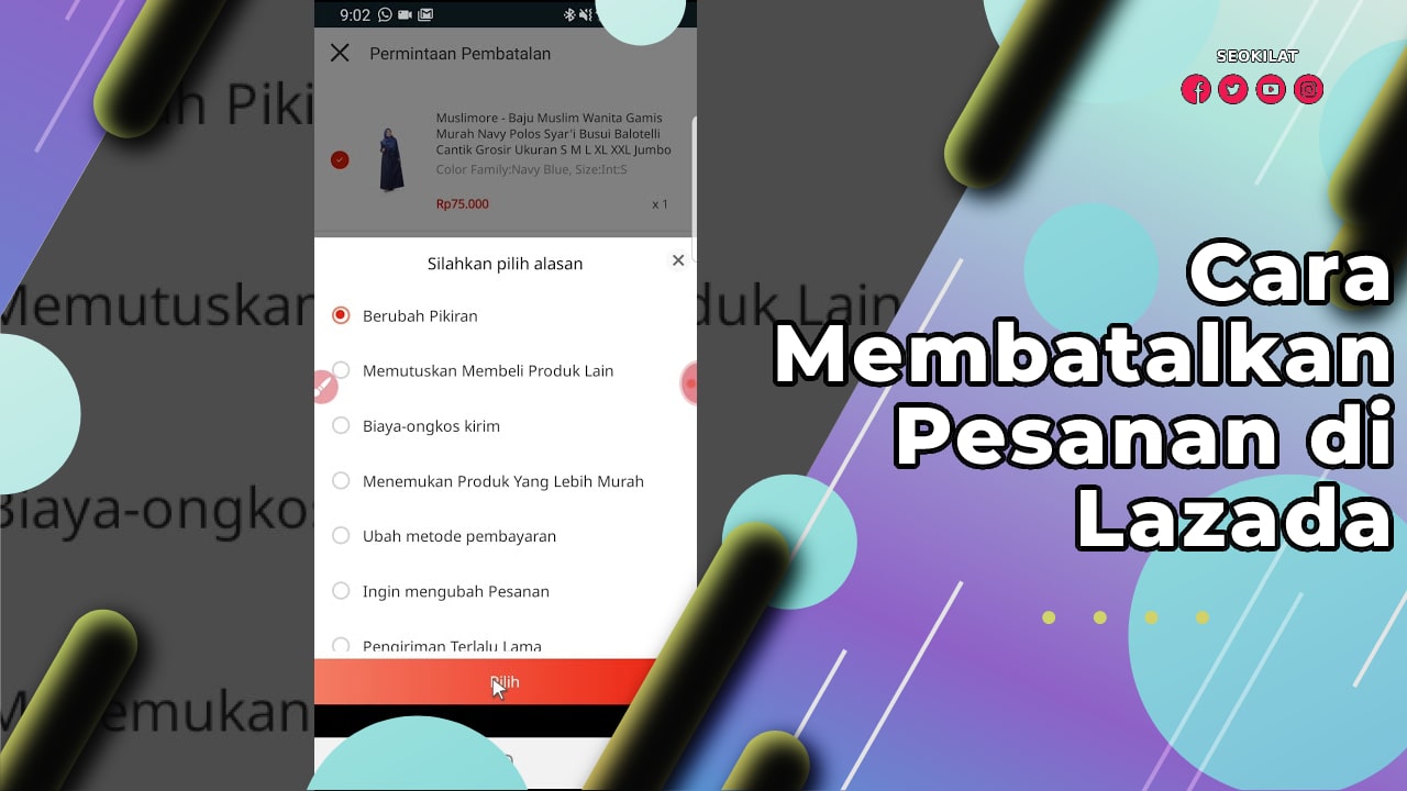 Cara Membatalkan Pesanan di Lazada